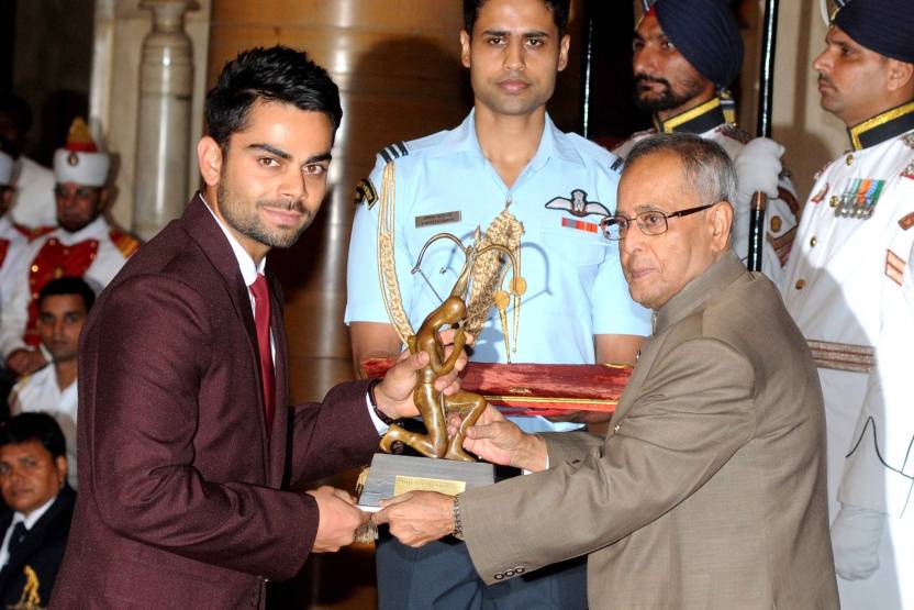 virat receives arjun award