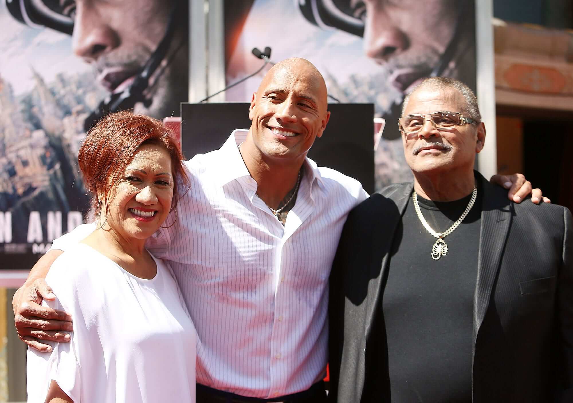 Dwayne Johnson with his Parents
